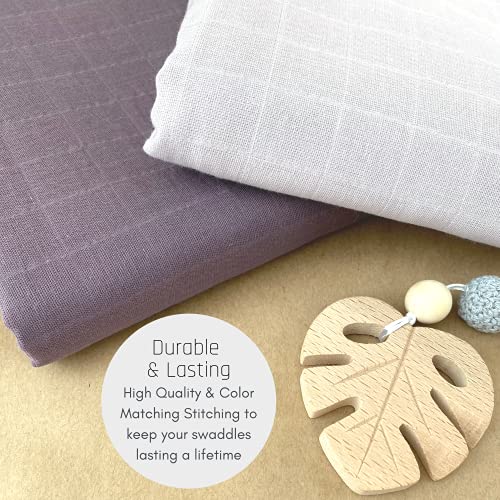 MOZAH Organic Muslin Swaddle Blankets - 2 Pack for Baby Boy and Girl