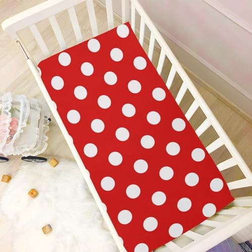Polka Dot Red Crib Sheet for Baby Girls