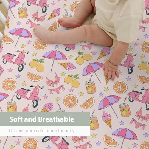 Boho Summer Crib Sheets for Boy Girl 52x28 Inch
