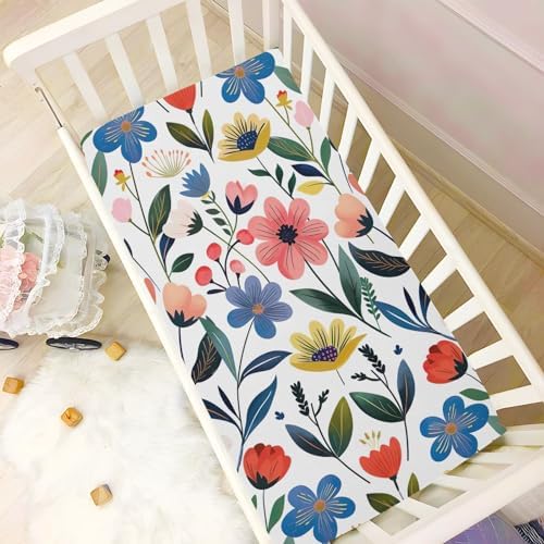Wassud Colorful Flowers Crib Sheets Set 1
