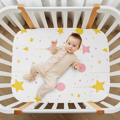 Wassud Stars and Balloons Crib Sheets 27x39 Inch Pack and Play Set