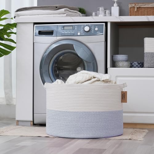 COMFY-HOMI XXXL Laundry Basket - 21x21x136 Cotton Rope Storage Basket