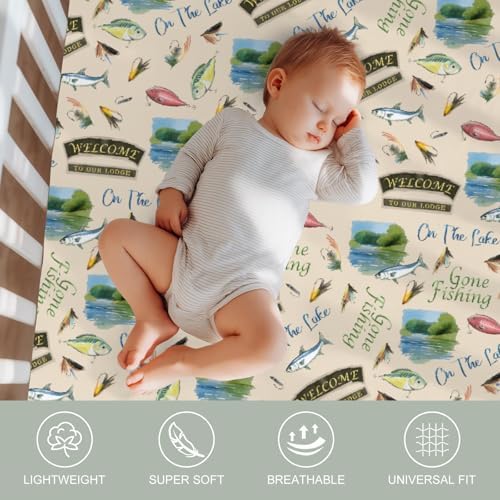 Fishing Lovers Baby Crib Sheets 52x28 Inch