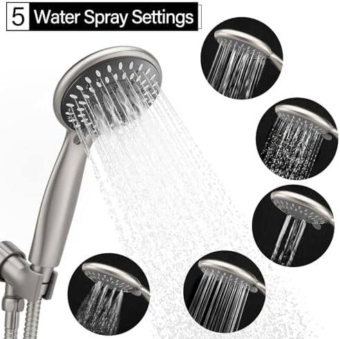 Briout Handheld Shower Head with 5 Spray Modes