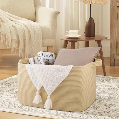 Extra Large 95L Woven Blanket Basket for Storage