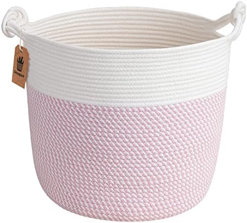 Goodpick Soft Woven Baby Storage Basket Pink 15x142 Inches