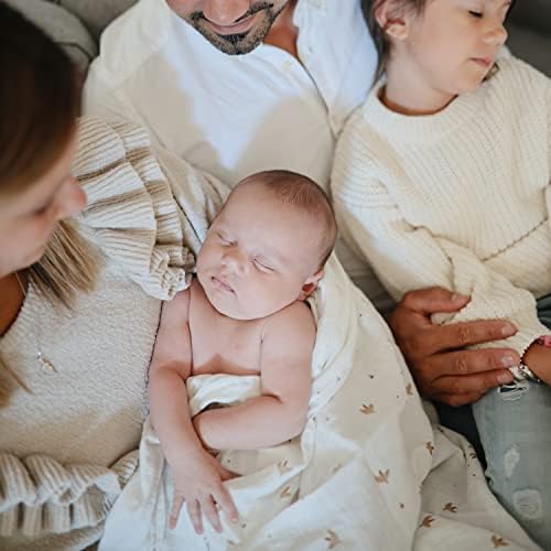 Mushie Muslin Swaddle Blanket - Sparrow