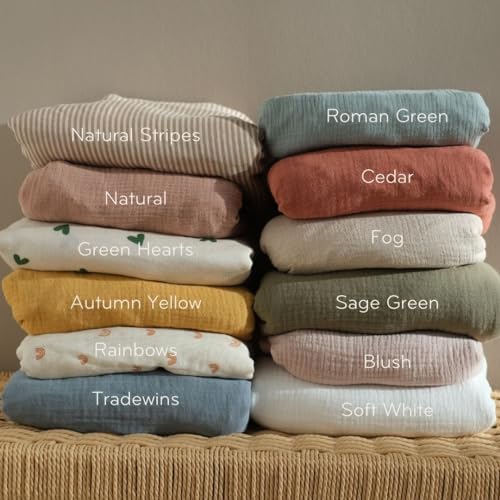 Huxie Mini Crib Sheets - Organic Cotton Muslin Fitted 24 x 38