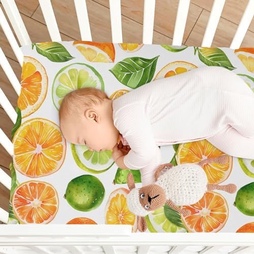 ALAZA Tropical Fruit Crib Sheets for Girls and Boys