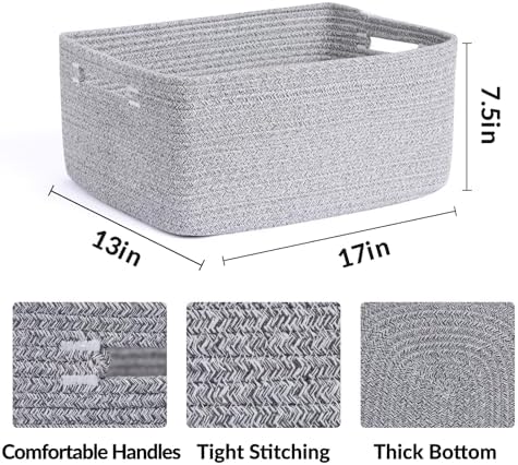 MiniArk Large Storage Baskets 2-Pack Mixed Grey 17x13x75