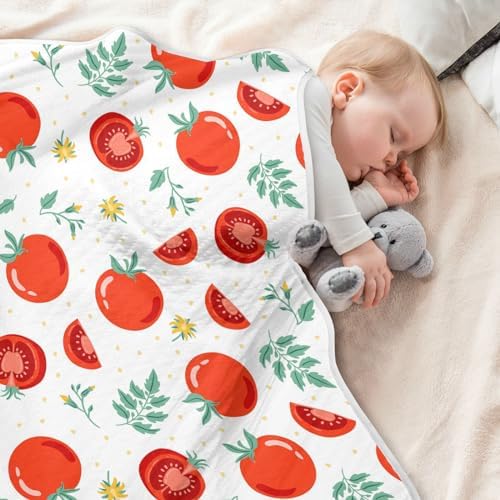 SHJI Red Tomato Swaddle Blanket 30x40in