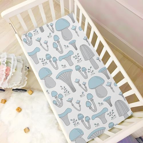 Forest Mushrooms and Leaves Crib Sheet for Baby Toddler