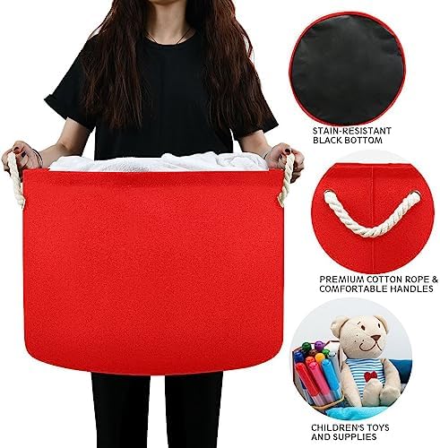 Kigai Large Round Cotton Rope Storage Basket 1