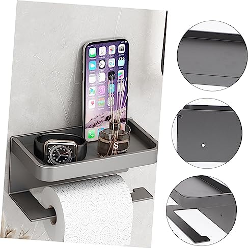 SEWOART Toilet Tissue Holder Shelf Aluminum Wall-Mounted Storage Rack