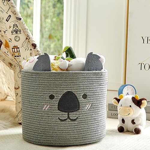 OMERAI Koala Cotton Rope Woven Basket 15 x 126 Grey