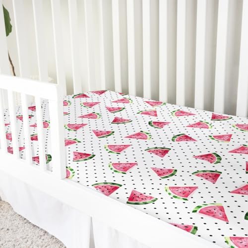 Watermelon Dots Crib Sheets 52x28 for Boy Girl