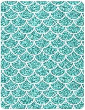 Glitter Teal Mermaid Scales Crib Sheet for Baby Boys