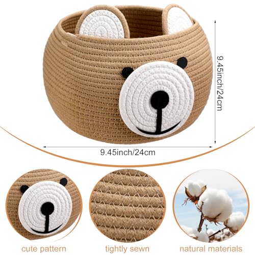 Uiifan 3 Pcs Baby Laundry Basket with Bear Design