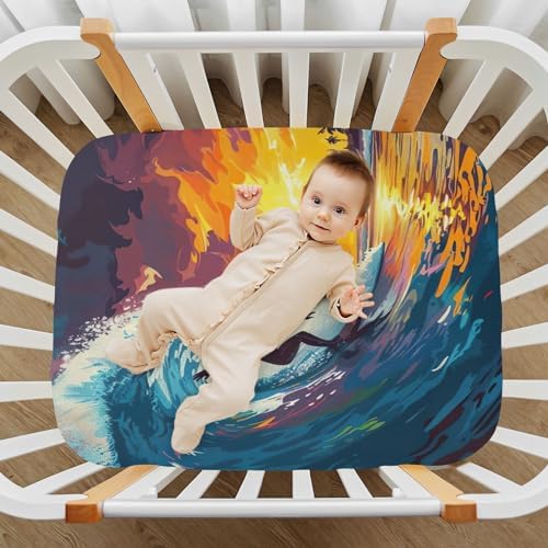 Wassud Breathable Crib Sheets Pack 27x39 Inch