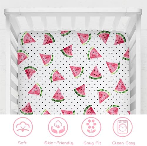Watermelon Dots Crib Sheets 52x28 for Boy Girl