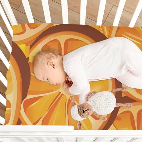 ALAZA Orange Lemon Yellow Crib Sheets for Girls and Boys