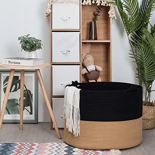 MINTWOOD Design Extra Large 22x16 Cotton Rope Storage Basket