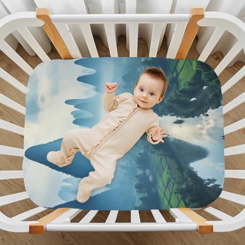 Wassud Breathable Crib Sheets for Boys Girls 28x52 Inch Pack and Play