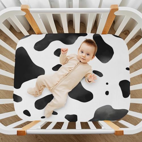 Wassud Cow Print Crib Sheets Pack and Play