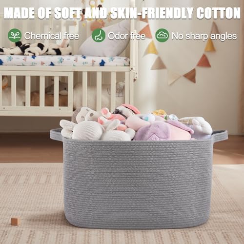 95L Cotton Woven Storage Basket for Baby Room