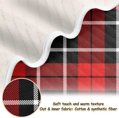 SHJI Plaid Swaddle Blanket 30x40in for Baby