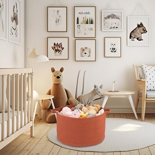 Large Cotton Rope Storage Basket for Kids and Dogs 1
