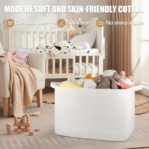 OIASKET 118L Extra Large Woven Blanket Basket with Handle