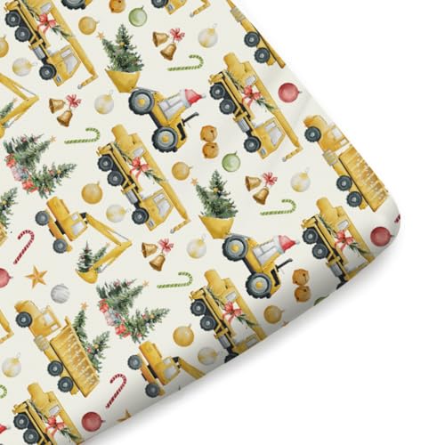 KASTLEE Christmas Construction Trucks Crib Sheets 52x28 1