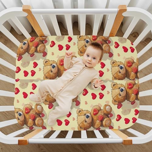 Wassud Cute Bear Crib Sheets for Boys Girls 27x39 1