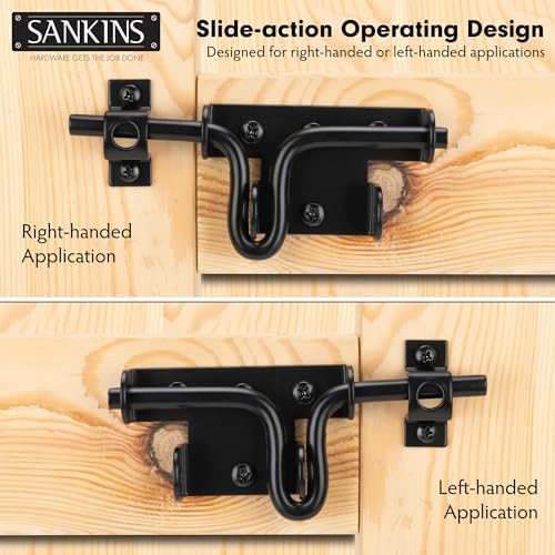SANKINS 2pcs Heavy Duty Slide Bolt Gate Latch 1