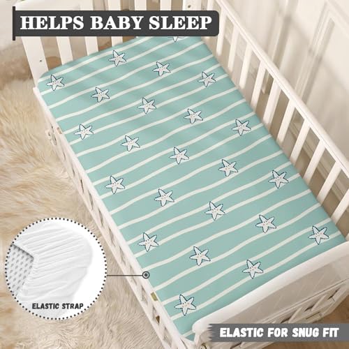 Cute Cartoon Starfish Crib Sheet 28x52