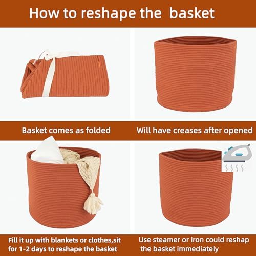 Cotton Rope Storage Basket 16x14 for Baby Kids