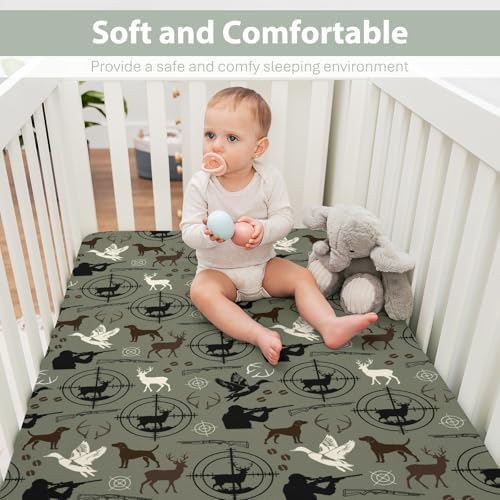 Hunting Deer Duck Baby Crib Sheets 52x28 Inch Fitted Mattress Cover