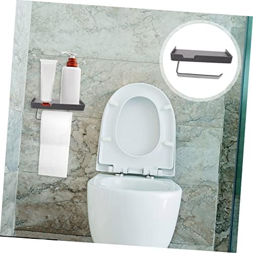 Wall Mount Toilet Paper Holder with Storage Shelf