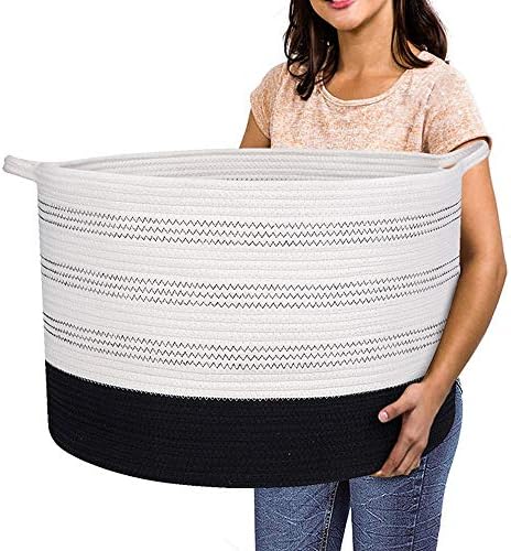 Extra Large Cotton Rope Basket with Handle