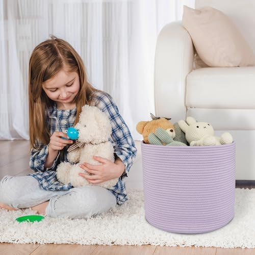 Cotton Rope Storage Basket 16x14 Multi-Purpose Nursery Organizer