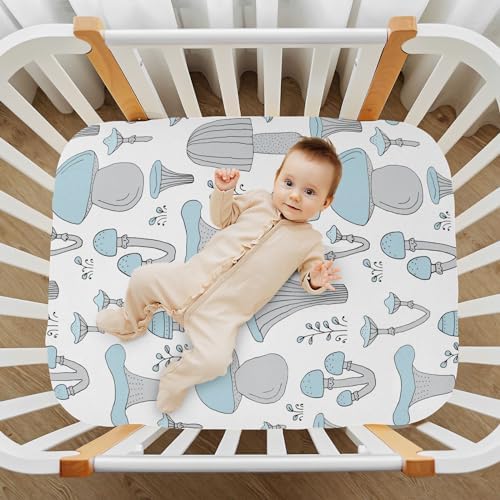 Forest Mushrooms and Leaves Crib Sheet for Baby Toddler