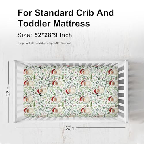 KASTLEE Retro Santa Fitted Crib Sheet 52x28