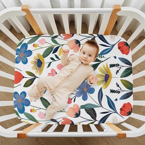 Wassud Colorful Flowers Crib Sheets Set 1