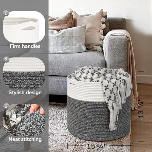 Goodpick Large Cotton Rope Basket - Gray