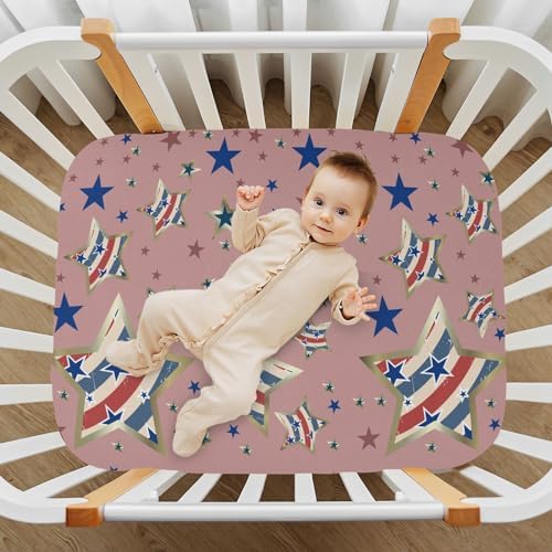 KICPOAY Fitted Crib Sheets with Star Pattern