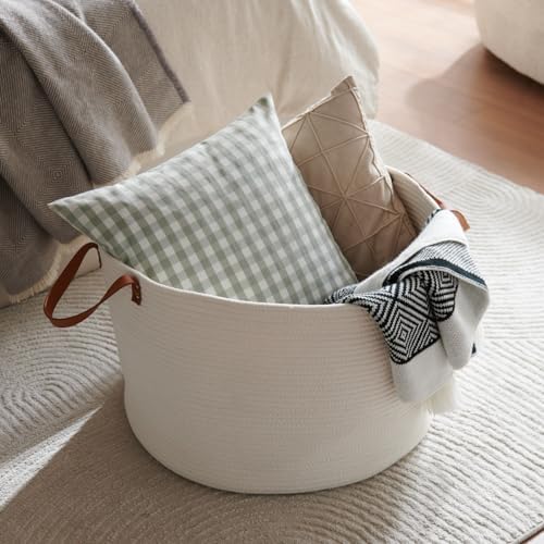Luxury Little Extra Large Cotton Woven Nursery Basket with Handles 1