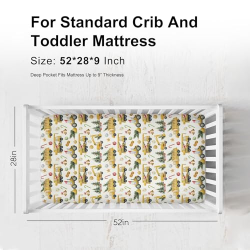 KASTLEE Christmas Construction Trucks Crib Sheets 52x28 1