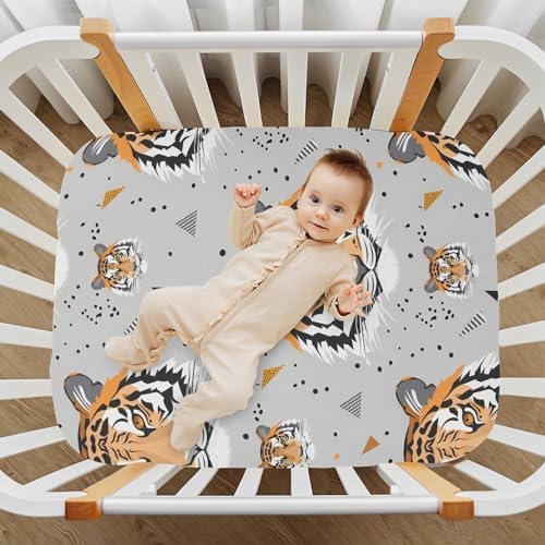 ALAZA Tigers Triangles Forest Animal Crib Sheets for Girls and Boys