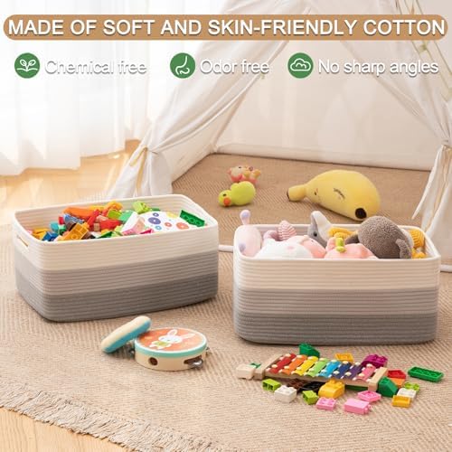 OIASKET 2 Pack Woven Rope Storage Baskets